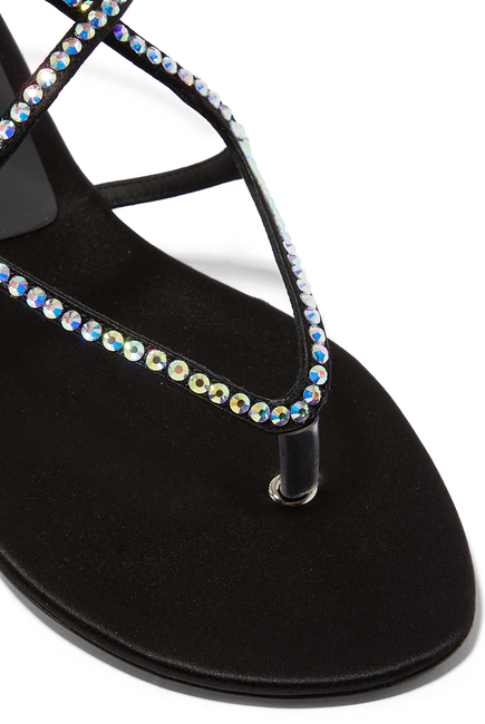 Jodie Crystal-Embellished Thong Sandals